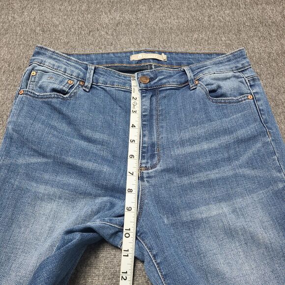 Tractr Womens Jeans 10 Blue Open Distressed Hem Festival Denim Beach Party Pants - Picture 5 of 12